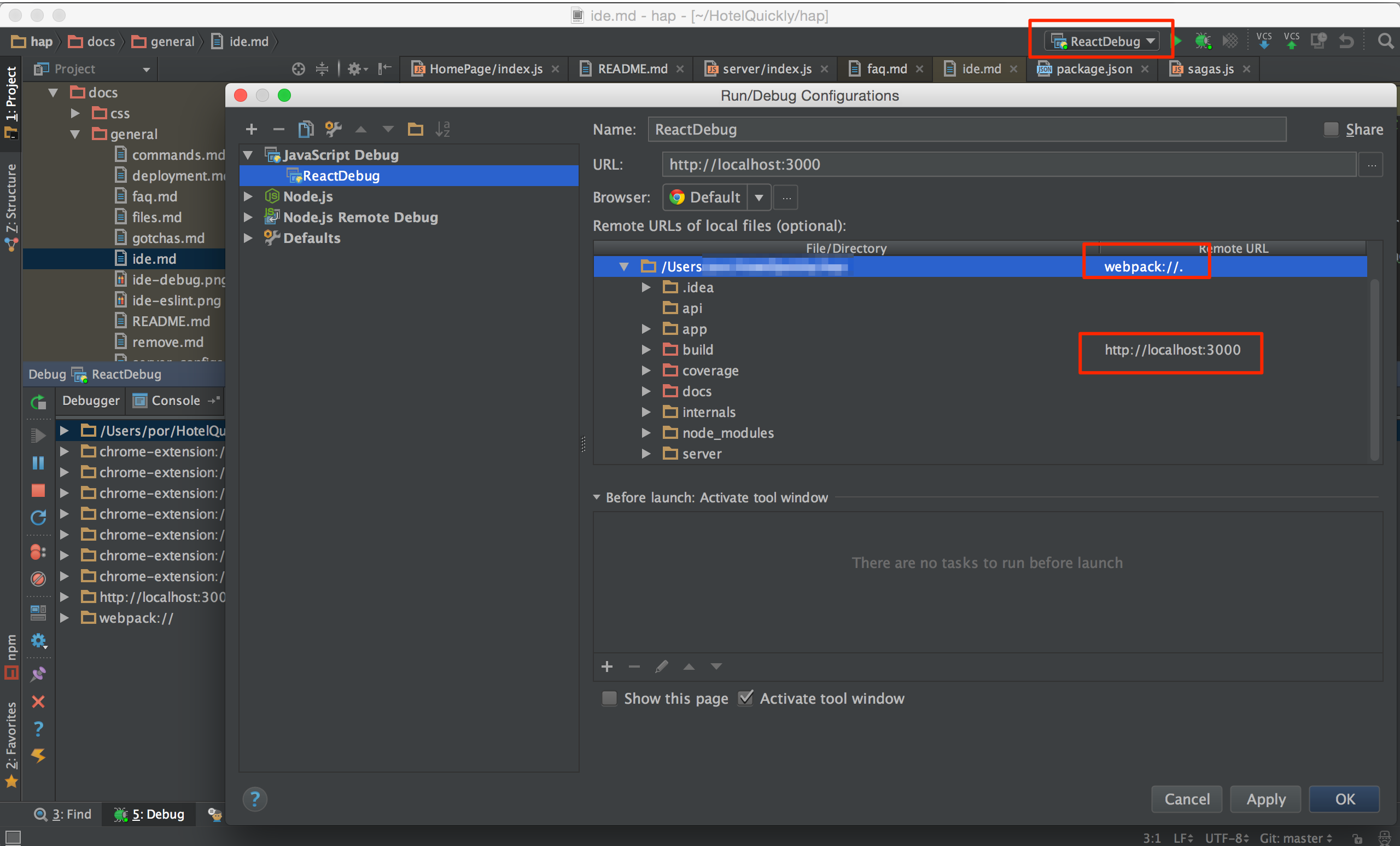 How to debug using WebStorm